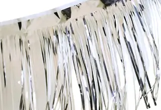 Silver metallic fringe float skirting