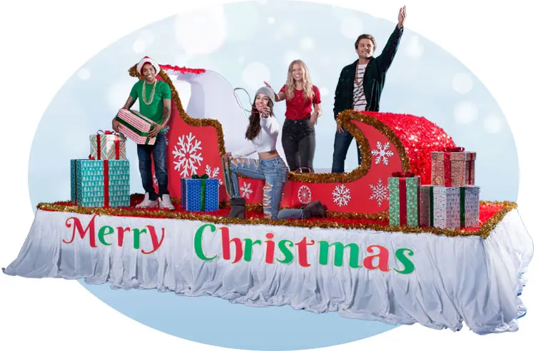 Complete Merry Christmas Sleigh and Gifts Parade Float Kit