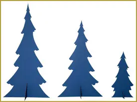 Blue Pine Trees Carboard Prop Kit