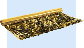 Metallic Black/Gold Floral Sheeting