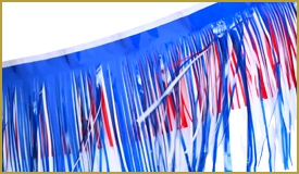 Vinyl Red, White & Blue Fringe