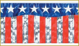 Metallic Stars and Stripes Fringe Banner