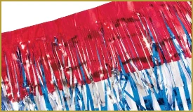 Metallic Red/White/Blue Fringe