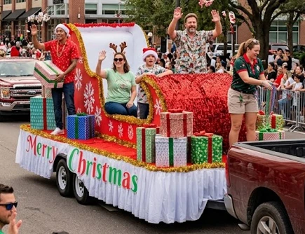 Merry Christmas Sleigh and Gifts Complete Parade Float Decorating Kit