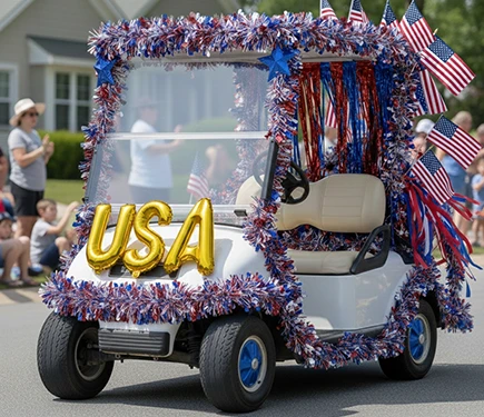 Patriotic Themed Golf Cart