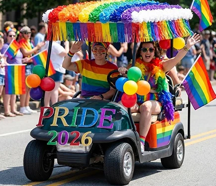 Pride Themed Golf Cart