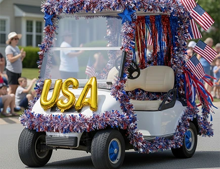 Patriotic Themed Golf Cart