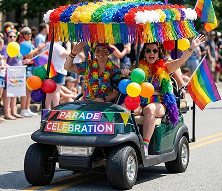 Pride Golf Cart Float Theme Ideas