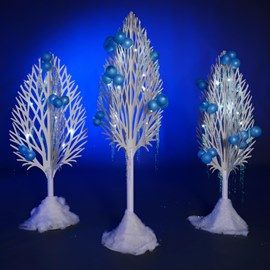 Winterland Icicle Cardboard Trees Kit (set of 3)