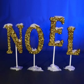 Golden Glitz Cardboard Noel Letters Kit