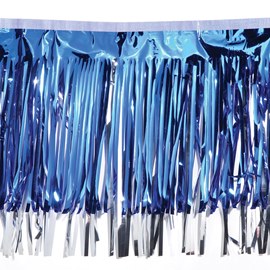 Dark Blue and Silver Metallic Fringe