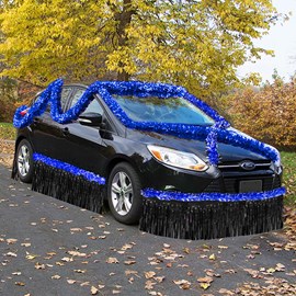Blue and Black Metallic Car Parade Decorating Kit