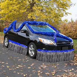 Blue and Silver Metallic Car Parade Decorating Kit