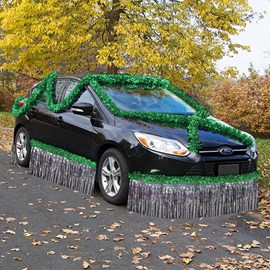 Green and Silver Metallic Car Parade Decorating Kit