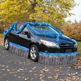 Turquoise and Silver Metallic Car Parade Decorating Kit