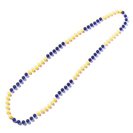 Blue and Yellow Bead Necklaces - 12-pkg
