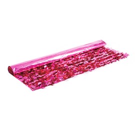 Cerise Metallic Floral Sheeting